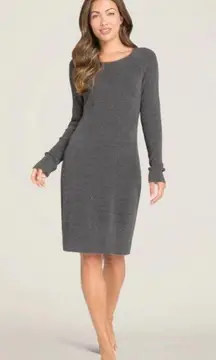 💕BAREFOOT DREAMS CozyChic Ultra Lite Long Sleeved Dress Carbon Gray Medium NWT