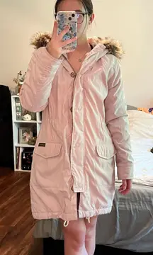 Abercrombie and Fitch light pink parka