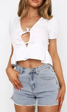 White Fox Denim Shorts