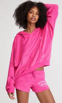 BOYS LIE terry hoodie shorts matching set barbie pink angel logo sweatshirt XS