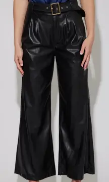 NWT Generation Love Genesis Vegan‎ Wide Leg Trousers Black Sz 8 $307
