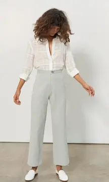 Mara Hoffman Arlene Pant Hemp Organic Cotton Flare Leg Pants Sage Green Size‎ 4