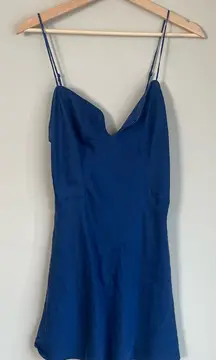 Victoria’s Secret Blue Satin Cami Slip Dress Size Small