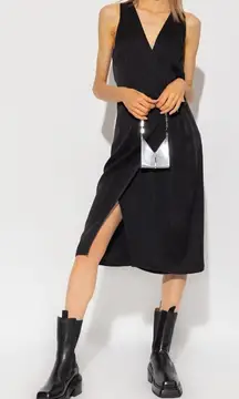 Givenchy Wrap Over U Lock Closure Midi Dress in Black 38 4 New Womens