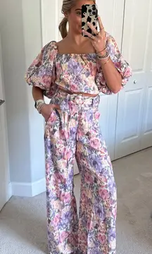 Floral High Waisted Pants