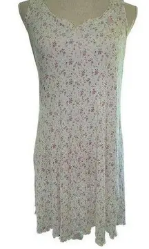 LAUREN RALPH LAUREN Vintage Size Medium, Floral Nightgown Chemise Button Neck