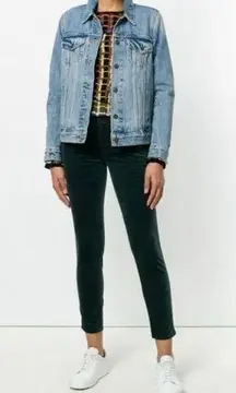 NEW J Brand Zion mid rise dark green moorland velvet‎ skinny pants, 27