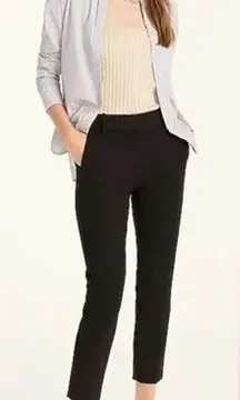 J. Crew Cameron High Rise Flat Straight Leg Stretch Trouser Pockets 12 Black