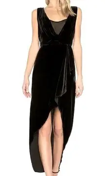 NWT BCBGMax Azria Women's Ria Woven Crushed Velvet Asymmetrical Dress