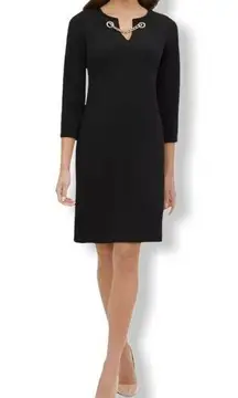 Tommy Hilfiger Sheath Dress Black Chain New 8