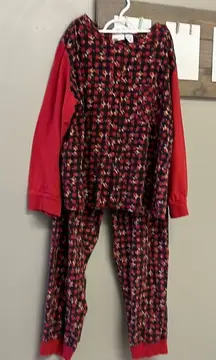 Body Drama Lingerie 100% Cotton Holiday Checkered Reindeer Two Piece Pajamas- XL