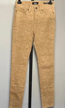 Urban Outfitters BDG 24x30 High Rise Cigarette Ankle Snake Print Tan Pants Jeans