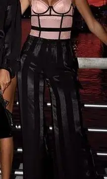 Victorias’s Secret Pink Black Fishnet Mesh Thong Teddy Bodysuit Lingerie Medium