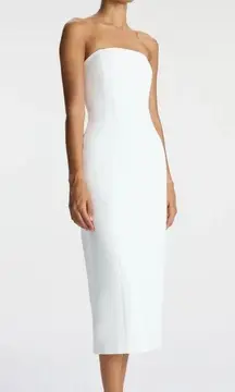 NEW NWT  Elizabeth Strapless Midi Dress In White