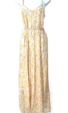 Cossac Designer XS-S  floral print wrap jumpsuit womens lace lounge Pajama