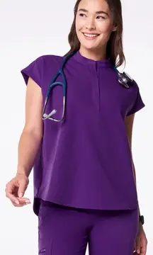 Figs Scrub Set Digital Grape Rafaela Top Kade Cargo Pants Purple