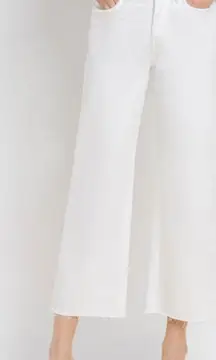 Vervet High Rise Cropped Raw Hem Wide Leg White Jeans Size 22W