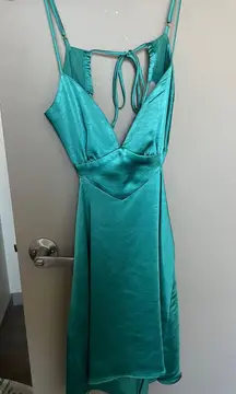 Aqua Blue Cut Out Mini Dress