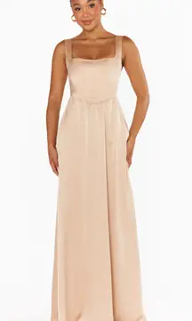 Show Me Your Mumu Nina Maxi Dress Champagne Luxe Satin