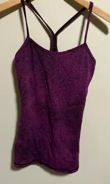 Lululemon Power Y Tank Luon Spray Jacquard Aurora Black- Size 4