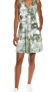 Sweaty Betty Take It Easy Tie-Dye Dress, Moss Green