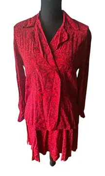 Vintage Red Evan Picone Shirt & Skirt Set – 1980s/1990s – Skirt 6, Top 4