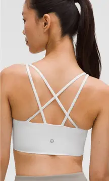 Lululemon Womens Athleisure Like A Cloud Light Support Longline Sports Bra White