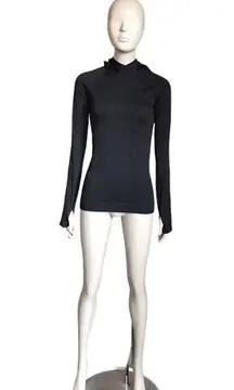 Lululemon Black Textured Hooded Long Sleeve Top