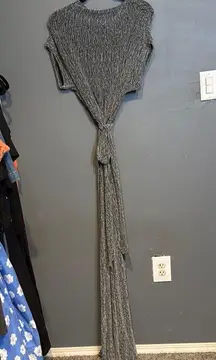 TALLIA Gray Ribbed Sleeveless Jumpsuit