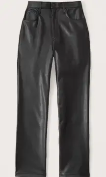 Abercrombie & Fitch Black Curve Love Vegan Leather 90s Straight Pant Size 22S‎