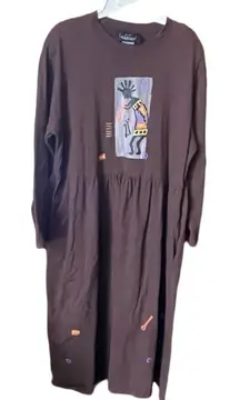 Vintage L.A. art wear size XL handmade in CA Kokopelli design.