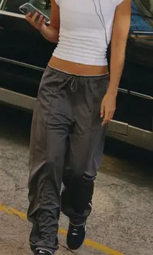 #222 NWT Free People Roll With It Pants in Gun Metal