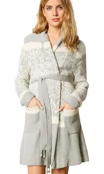 Anthropologie E by Eloise Fair Isle Belted Mohair Wool Blend Longline Cardigan S