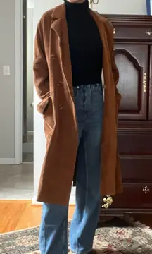 Brown Velvet Trench Coat