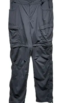 REI‎ Co-Op Sahara Convertible Pants Sz 12 Gray Zip Off Cargo Hiking Outdoors