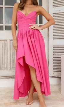 WISE TALES STRAPLESS MAXI DRESS PINK