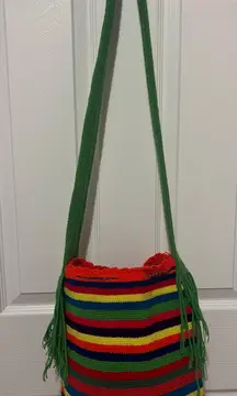 Wayuu Colombian Mochila Authentic  Handmade Cross Body Bag Finest Multicolor NEW