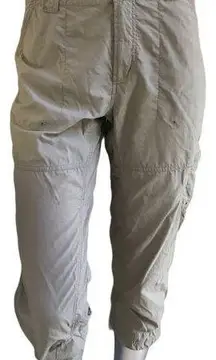 Columbia Titanium Packables Hiking Cargo Beige Cropped Pants Women’s Size 8