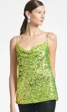 SACHIN + BABI Jesse Sequin Top In Chartreuse
