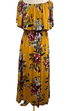 Women's Oddi Floral Maxi Dress Yellow 1XL