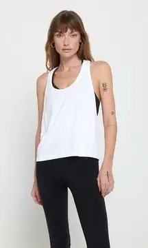 NEW Spiritual Gangster Size M/L Alex Seamless Muscle Racer Tank White Low Arm