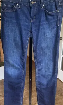 Gap 1969 Real Straight Jeans Women's Size 27R Dark Wash Stretch Denim Mid Rise