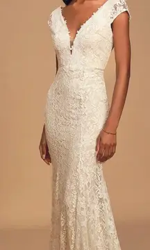 Lulus Lace White Wedding Dress