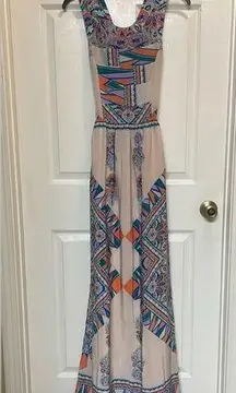 Lovers + Friends Revolve  Blush Kitty Cat Cut Out Criss Cross Western Maxi Medium