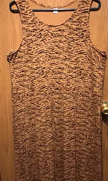 Old Navy Brown Black Knit Sleeveless Fit Flare Dress Size XL