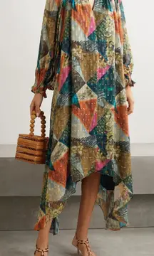 CHUFY Killa Gathered‎ Printed Fil Coupé Georgette Midi Dress size Small $650