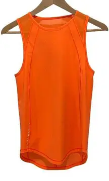 Lululemon‎ Womens Mesh Back Reflective Sculpt Tank Top Highlighter Orange Size 4