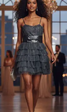 Vintage  Glamour   90’s Black Strapless Cocktail  Dress 13/14 Sexy Glam