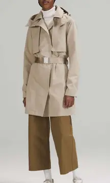 Lululemon always there short trench‎ coat raw linen size 4