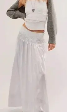 Aster Set Silver Maxi Skirt & Bralette NWOT